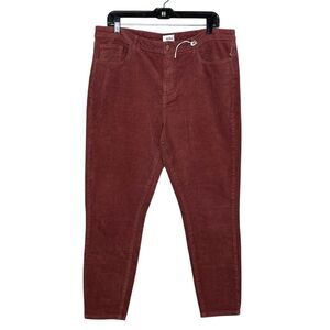 Pistola Cropped Skinny Leg Corduroy Pants Size 33 Terra Cotta Red Stretch‎ NWOT